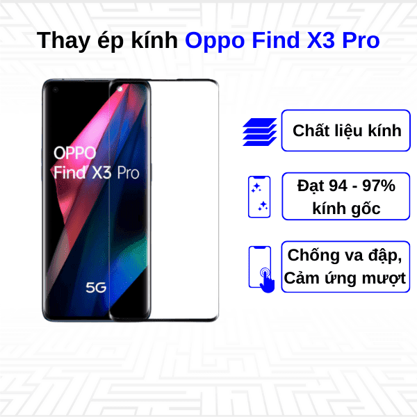 Ép kính màn hình Oppo Find X3 Pro