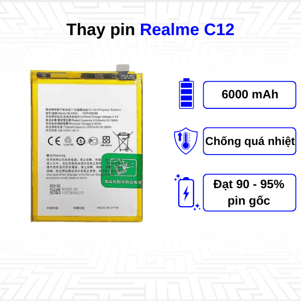 Thay pin điện thoại Realme C12