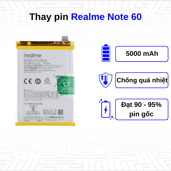 Thay pin điện thoại Realme Note 60
