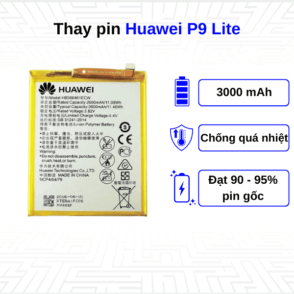 Thay pin điện thoại Huawei P9 Lite