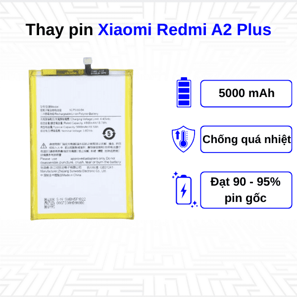 Thay pin điện thoại Xiaomi Redmi A2 Plus