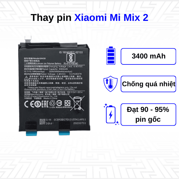 Thay pin điện thoại Xiaomi Mi Mix 2