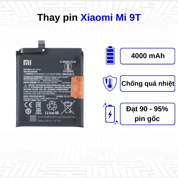 Thay pin điện thoại Xiaomi Mi 9T
