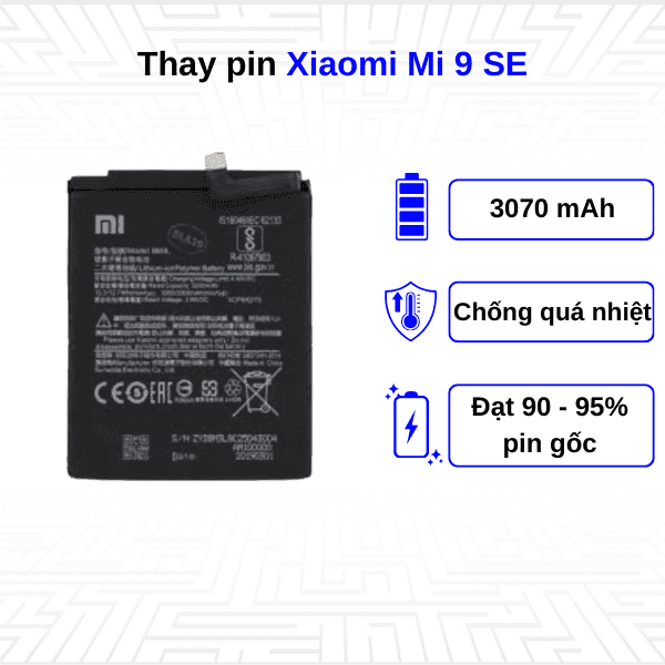 Thay pin điện thoại Xiaomi Mi 9 SE