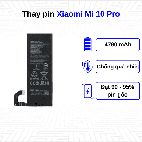 Thay pin điện thoại Xiaomi Mi 10 Pro
