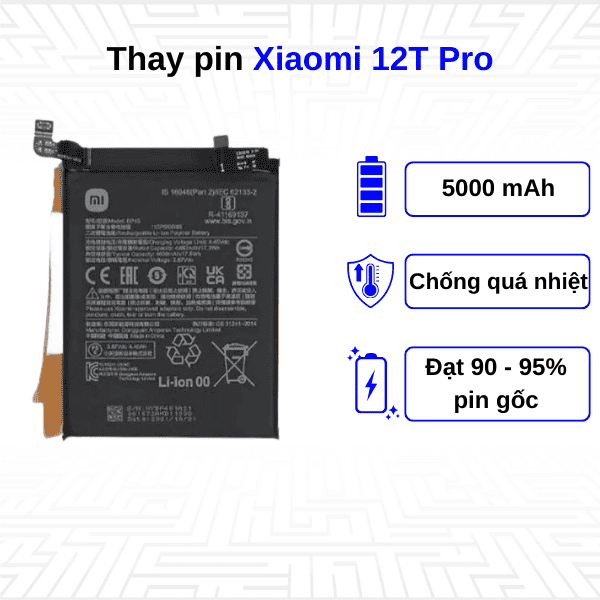 Thay pin điện thoại Xiaomi 12T Pro
