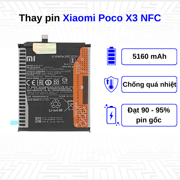 Thay pin điện thoại Xiaomi Redmi Poco X3 NFC