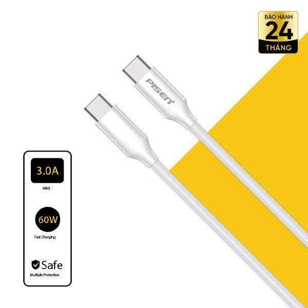 Cáp Sạc Nhanh Pisen Quick Type-C to Type-C 60W 1m