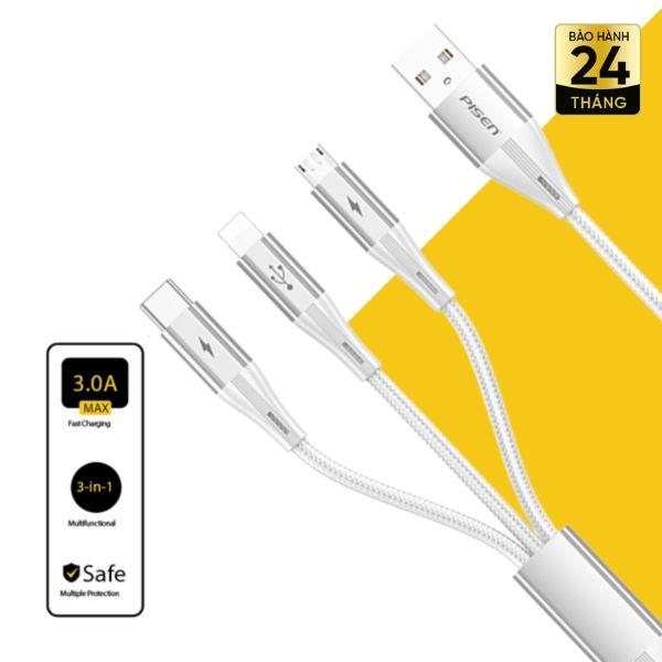 Cáp Sạc Nhanh PISEN Star Speed 3in1 1.8m