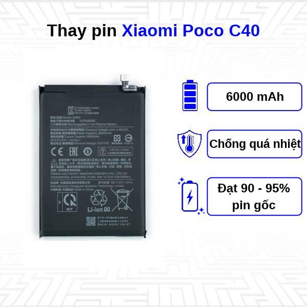 Thay pin điện thoại Xiaomi Redmi Poco C40